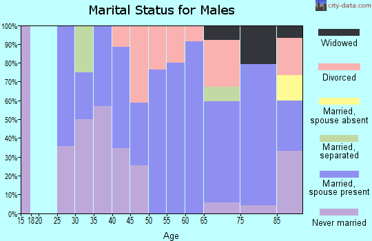 Zip code 80835 marital status for males