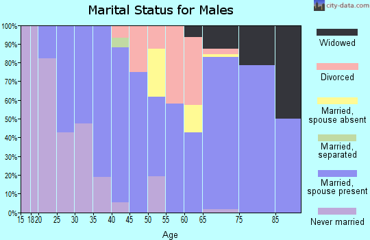 Zip code 80836 marital status for males