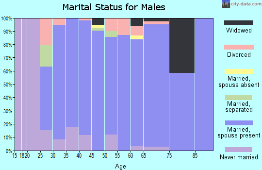 Zip code 80908 marital status for males