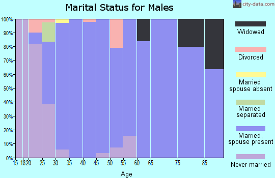 Zip code 80925 marital status for males