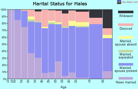 Zip code 81005 marital status for males