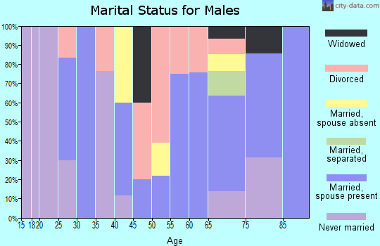 Zip code 81020 marital status for males