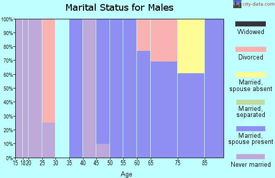 Zip code 81022 marital status for males