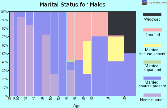 Zip code 81025 marital status for males