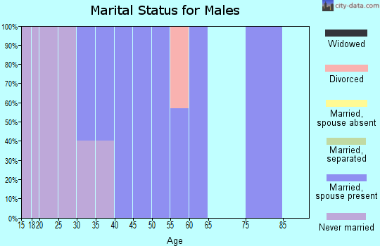 Zip code 81030 marital status for males