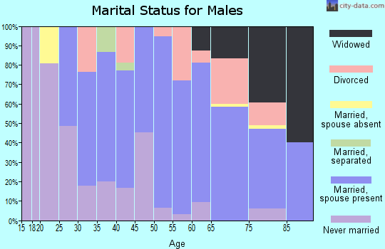 Zip code 81039 marital status for males