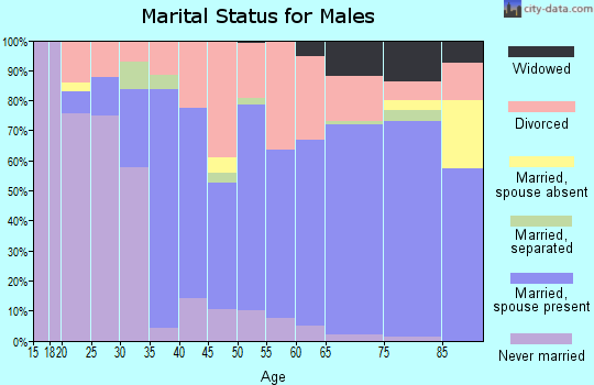 Zip code 81050 marital status for males