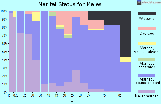 Zip code 81052 marital status for males