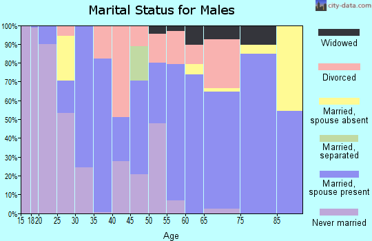Zip code 81067 marital status for males