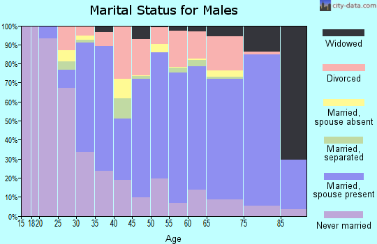 Zip code 81082 marital status for males