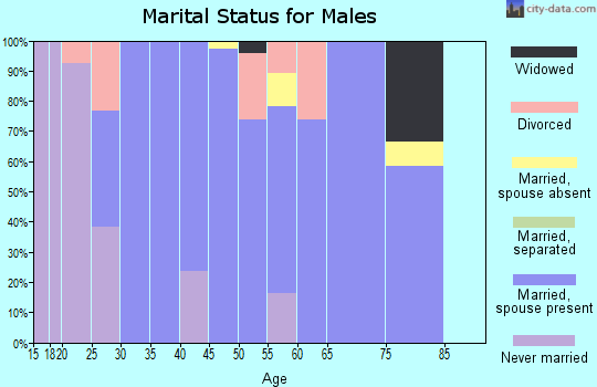 Zip code 81092 marital status for males