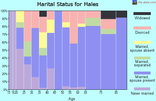 Zip code 81125 marital status for males