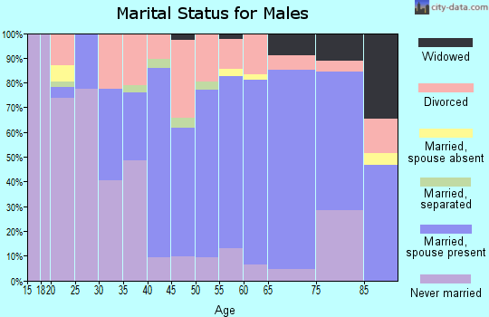 Zip code 81201 marital status for males