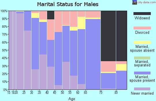 Zip code 81230 marital status for males