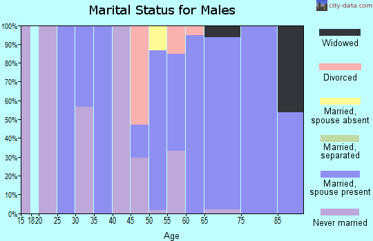 Zip code 81235 marital status for males