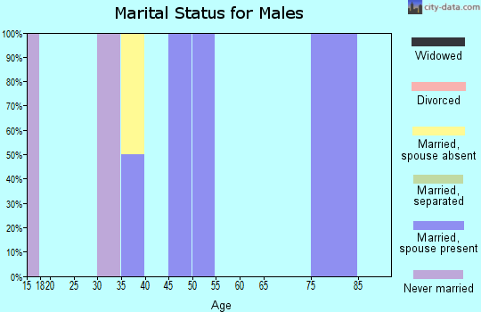 Zip code 81251 marital status for males
