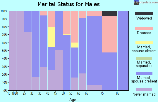 Zip code 81252 marital status for males