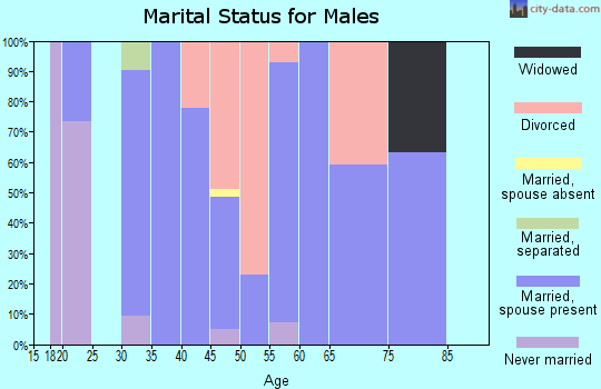 Zip code 81422 marital status for males