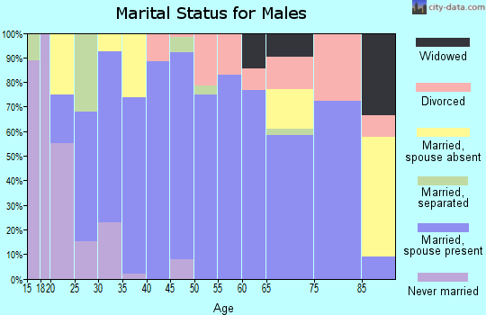 Zip code 81425 marital status for males