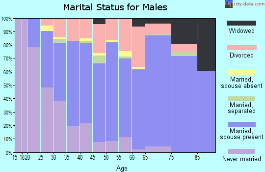 Zip code 81504 marital status for males