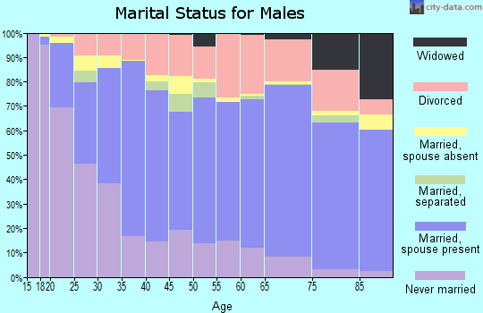 Zip code 82001 marital status for males