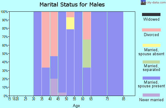 Zip code 82050 marital status for males