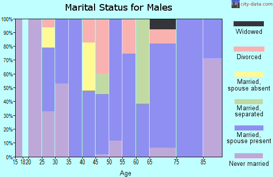 Zip code 82053 marital status for males