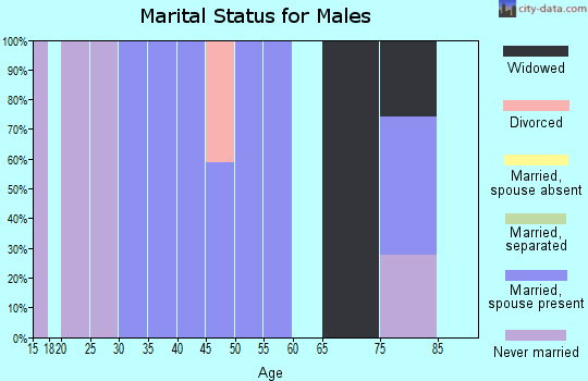Zip code 82054 marital status for males