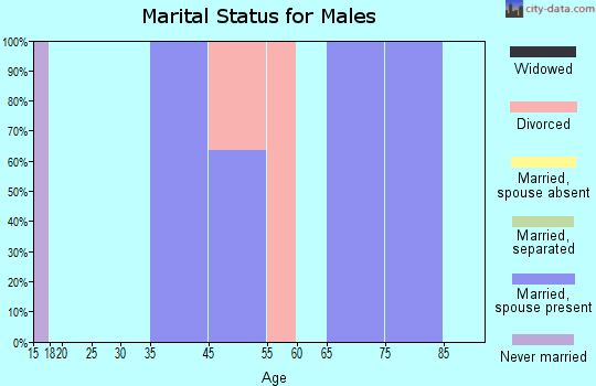 Zip code 82310 marital status for males