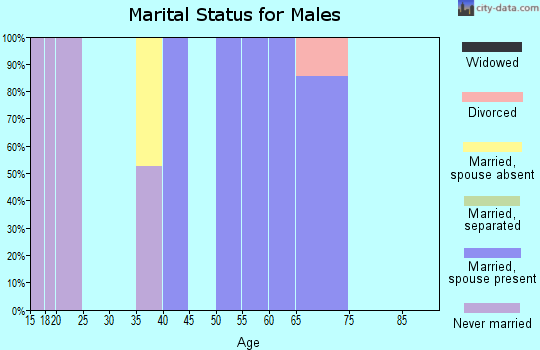 Zip code 82322 marital status for males