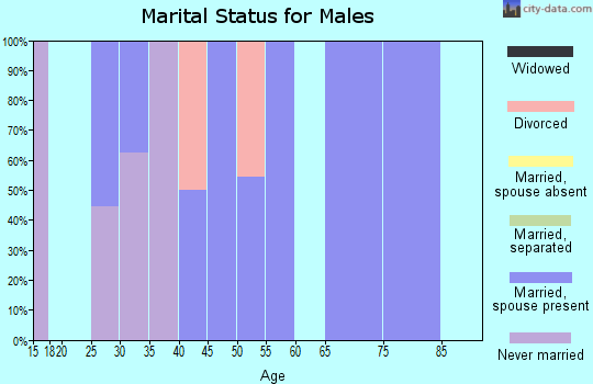 Zip code 82323 marital status for males