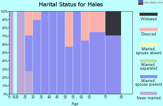 Zip code 82327 marital status for males