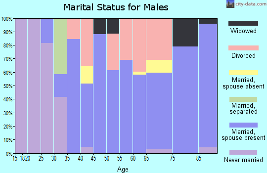 Zip code 82331 marital status for males