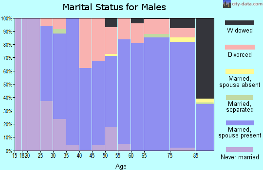 Zip code 82401 marital status for males