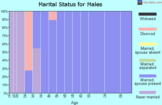 Zip code 82411 marital status for males