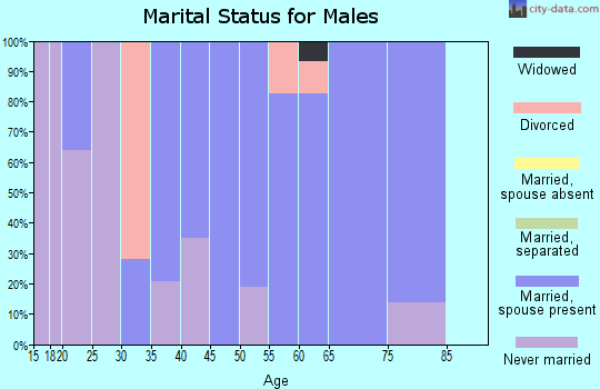 Zip code 82420 marital status for males