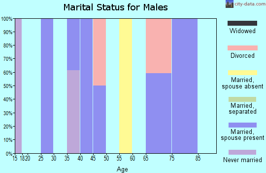 Zip code 82432 marital status for males