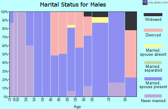 Zip code 82433 marital status for males