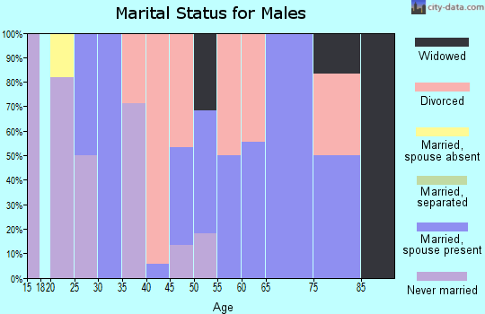 Zip code 82515 marital status for males