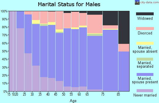 Zip code 82604 marital status for males