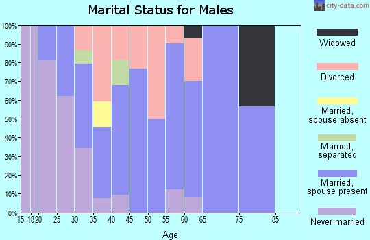 Zip code 82636 marital status for males