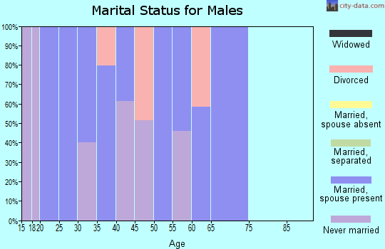 Zip code 82727 marital status for males