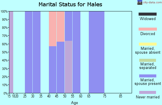 Zip code 82831 marital status for males