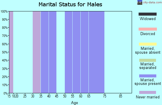 Zip code 82832 marital status for males