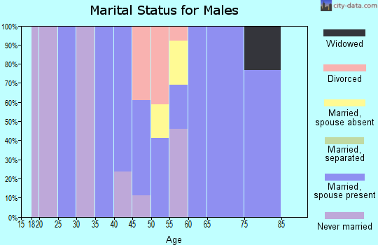 Zip code 82835 marital status for males