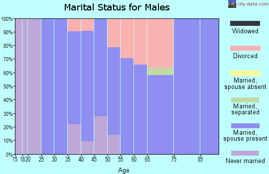 Zip code 82836 marital status for males