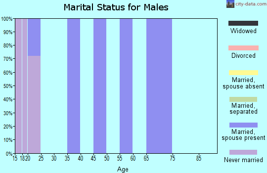 Zip code 82838 marital status for males