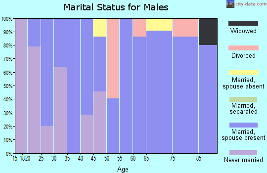 Zip code 82839 marital status for males