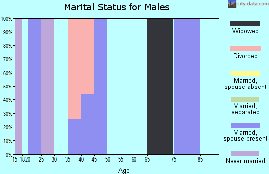 Zip code 83118 marital status for males