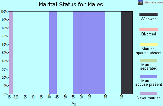 Zip code 83277 marital status for males